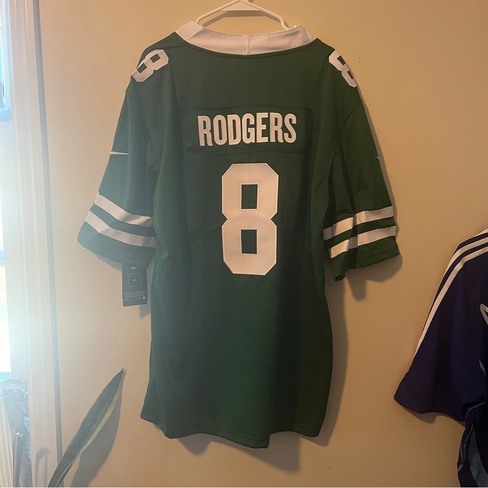 NWT Aaron Rodgers NY Jets Home Jersey, Men’s XL